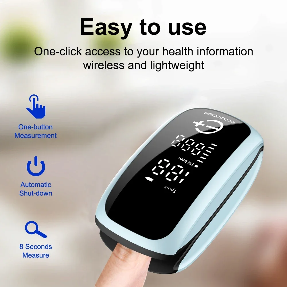 Pulse Oximeter Fingertip Rechargeable - Bloedzuurstofverzadiging Monitor Digitale LED-display Kind Oplaadbare