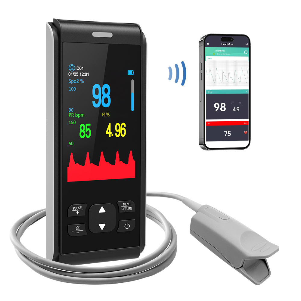 Pulse Oximeter Fingertip Rechargeable - HealthTree Handheld Pulsoximeter voor volwassenen Pulsoximeter