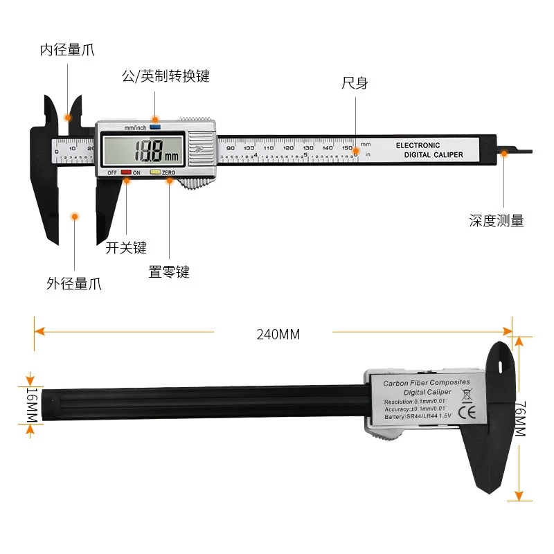 Digitale Elektronische Schuifm - Digital Caliper 150Mm Stainless Steel recensie en prijs
