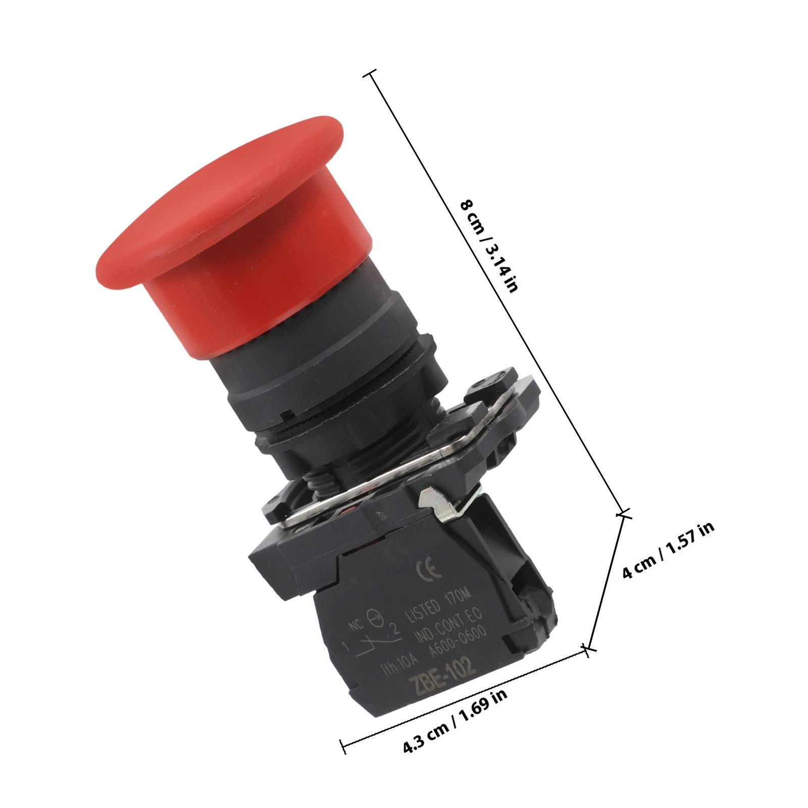 Rode paddenstoelvormige stopkn - Industrial Tools recensie en prijs