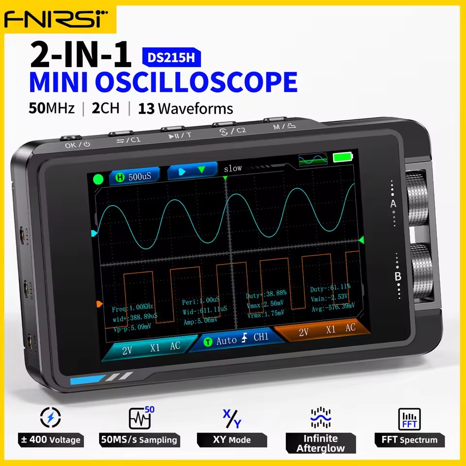 FNIRSI DS215H Handheld Kleine  - Fnirsi Digital Oscilloscope Handheld recensie en prijs