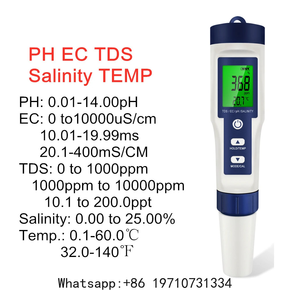 5-in-1 digitale PH-meter TDS E - Ph Meter Digital Water Tester recensie en prijs