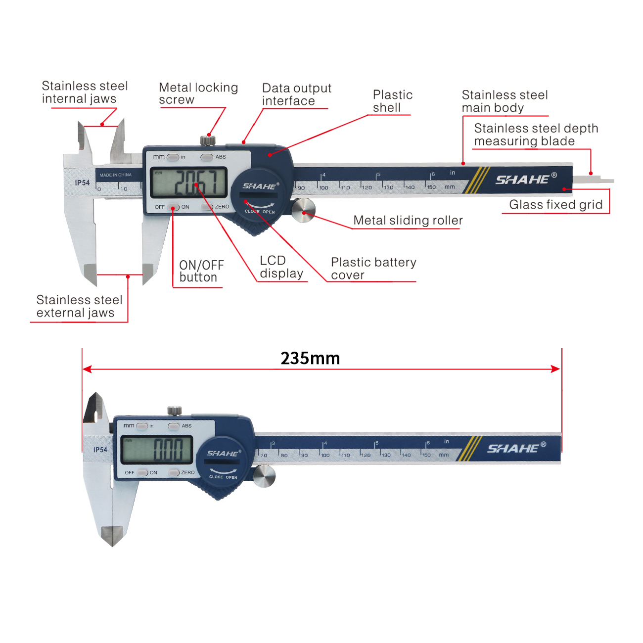 IP54 waterdichte digitale schu - Digital Caliper 150Mm Stainless Steel recensie en prijs