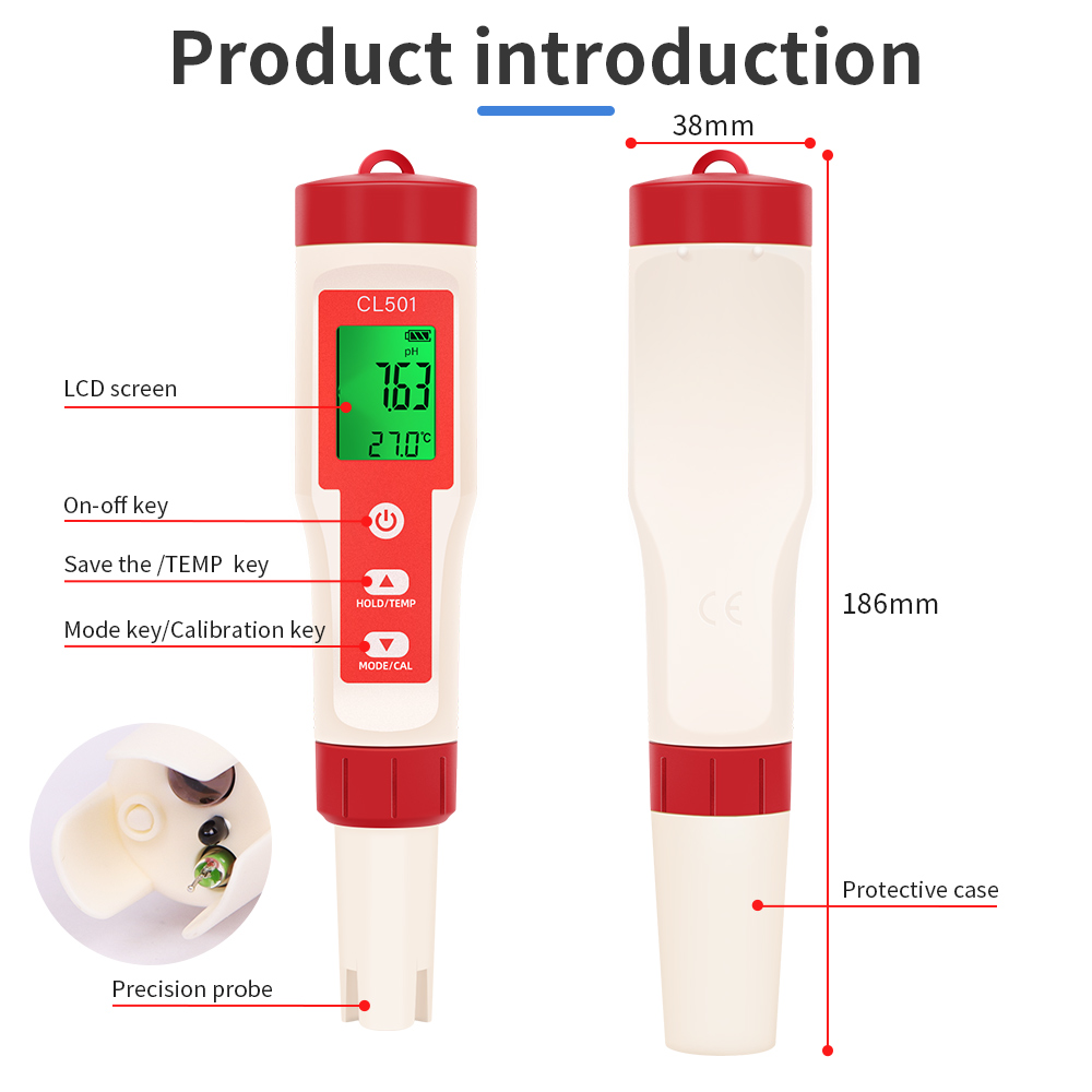 PH/CL2/H2/ORP/Temperatuurmeter - Ph Meter Digital Water Tester recensie en prijs