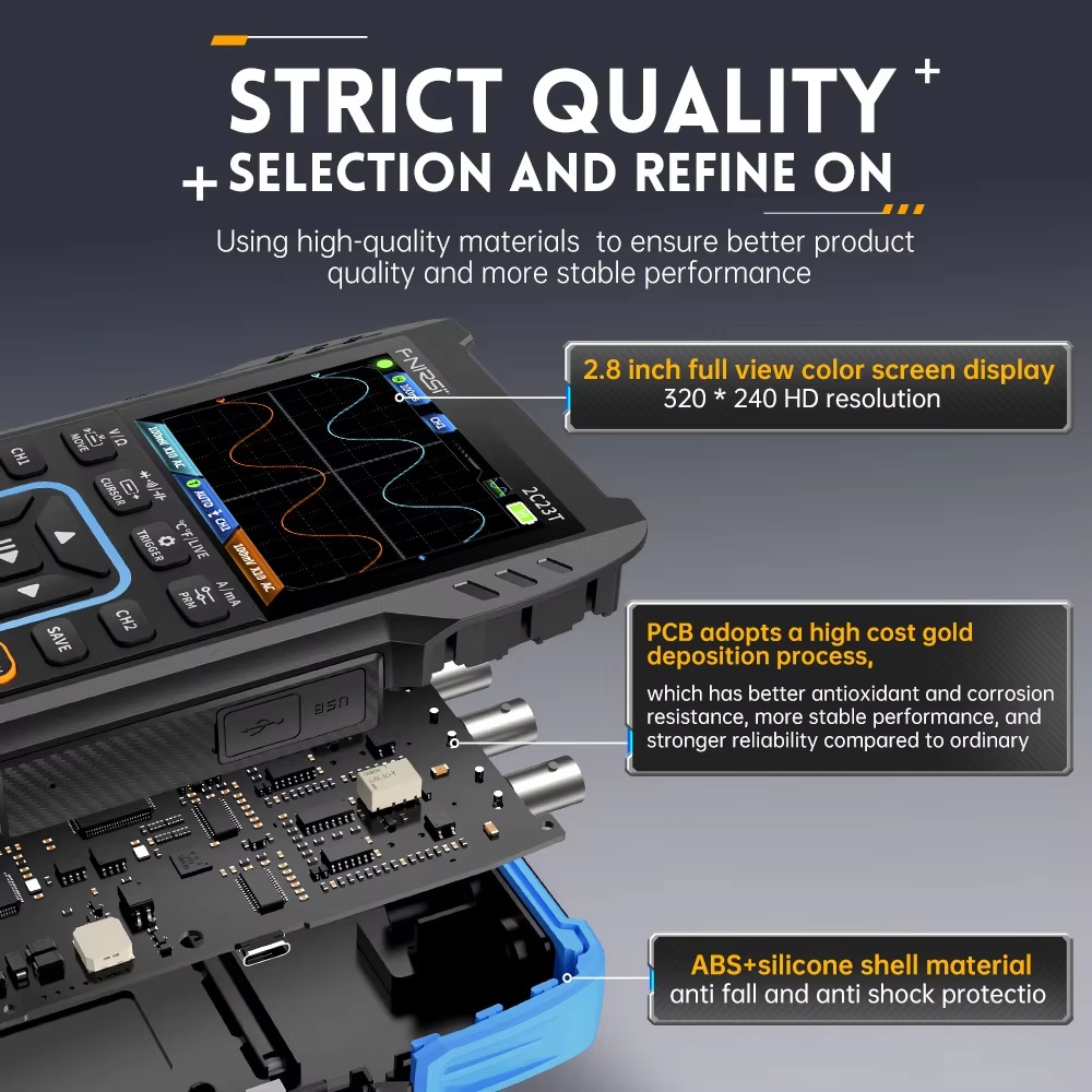 FNIRSI 2C23T 3-in-1 50MS/s 10M - Fnirsi Digital Oscilloscope Handheld recensie en prijs