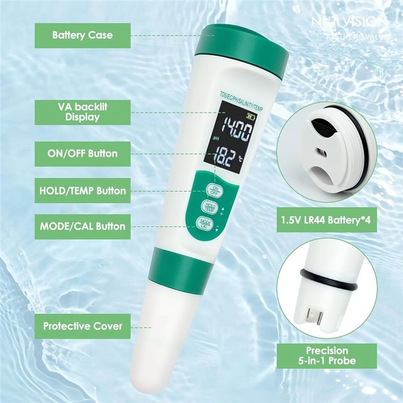 AT02-5 In1 Digitale PH-meter Z - Ph Meter Digital Water Tester recensie en prijs
