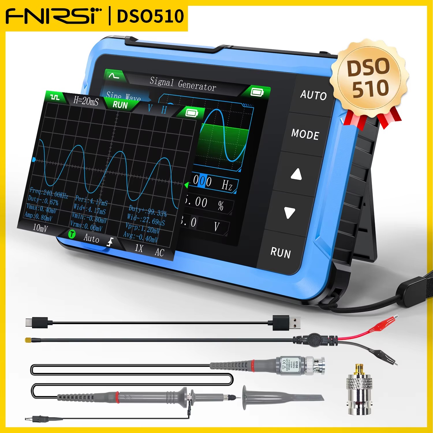 FNIRSI DSO510 10MHz Mini Handh - Fnirsi Digital Oscilloscope Handheld recensie en prijs