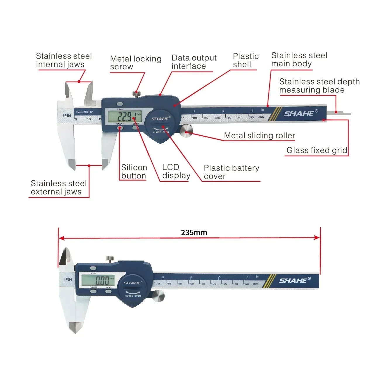 SHAHE digitale schuifmaat, 6 i - Digital Caliper 150Mm Stainless Steel recensie en prijs