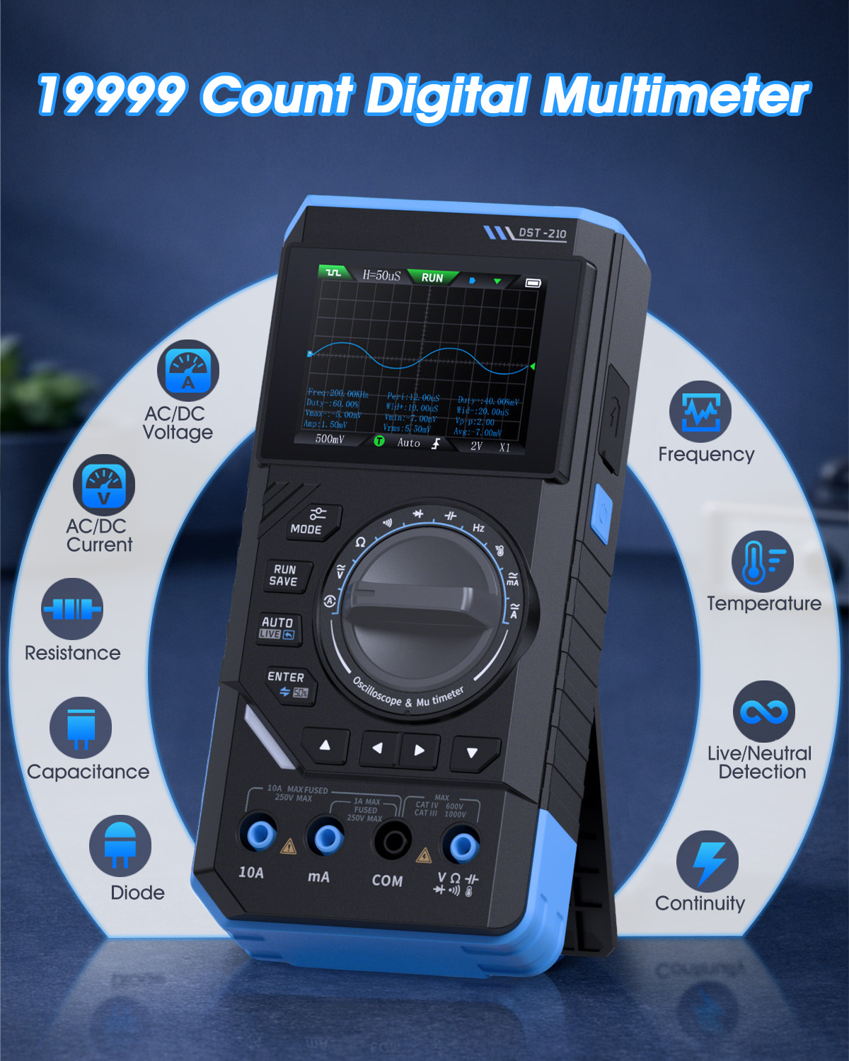 FNIRSI DST-210 3-in-1 handheld - Fnirsi Digital Oscilloscope Handheld recensie en prijs