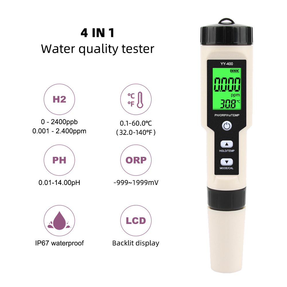4 In 1 YY-400 Ph/Orp/H2 & Tem  - Ph Meter Digital Water Tester recensie en prijs